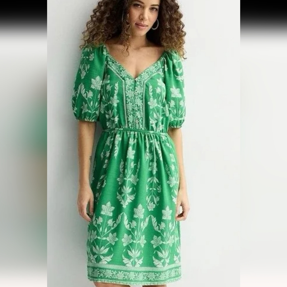 Draper James Green Floral Midi Dress